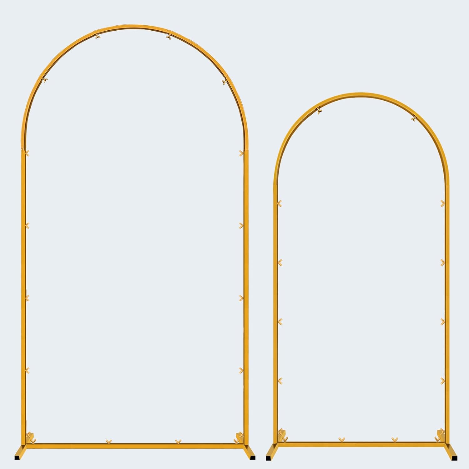 Arch Backdrop Stand Set of 2 7.2ft & 6ft Metal Arch Frame W/ Ground Stakes Party