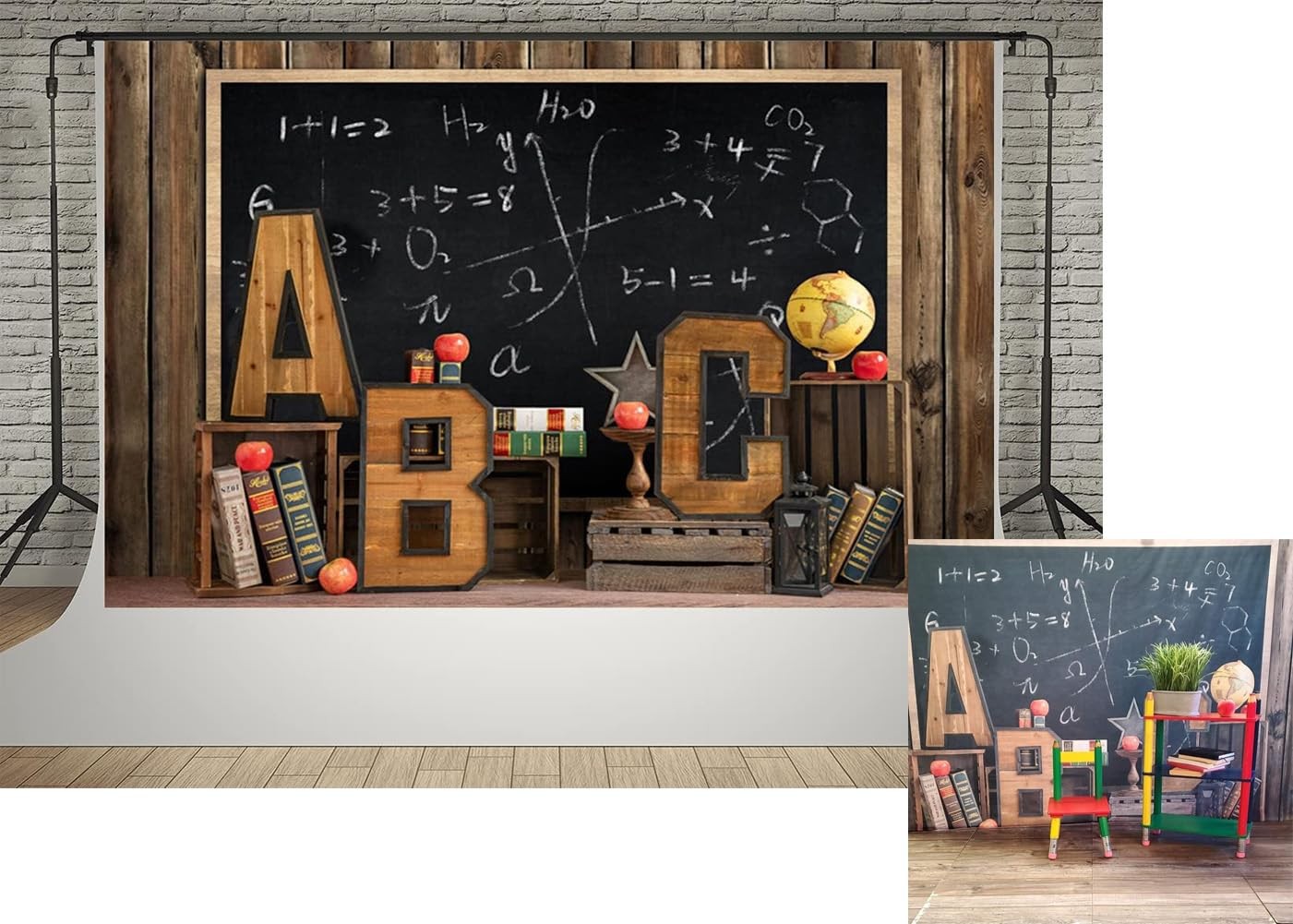 7x5ft Fabric Welcome Back to School Backdrop for Photography Black Chalkboard…