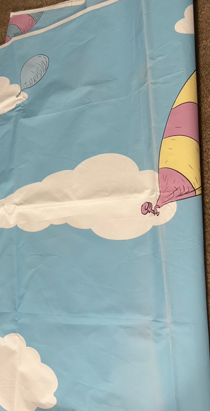 Oh! The Places You’ll Go! Cartoon Backdrop Blue Sky, Balloons And Clouds