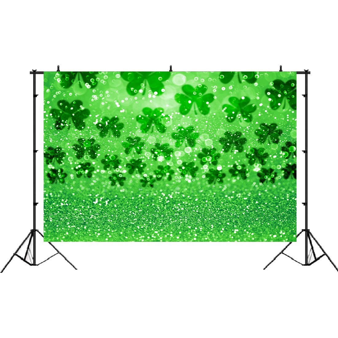 Happy St. Patrick’s Day Photography Backdrop Lucky Irish Green Shamrock Bokeh