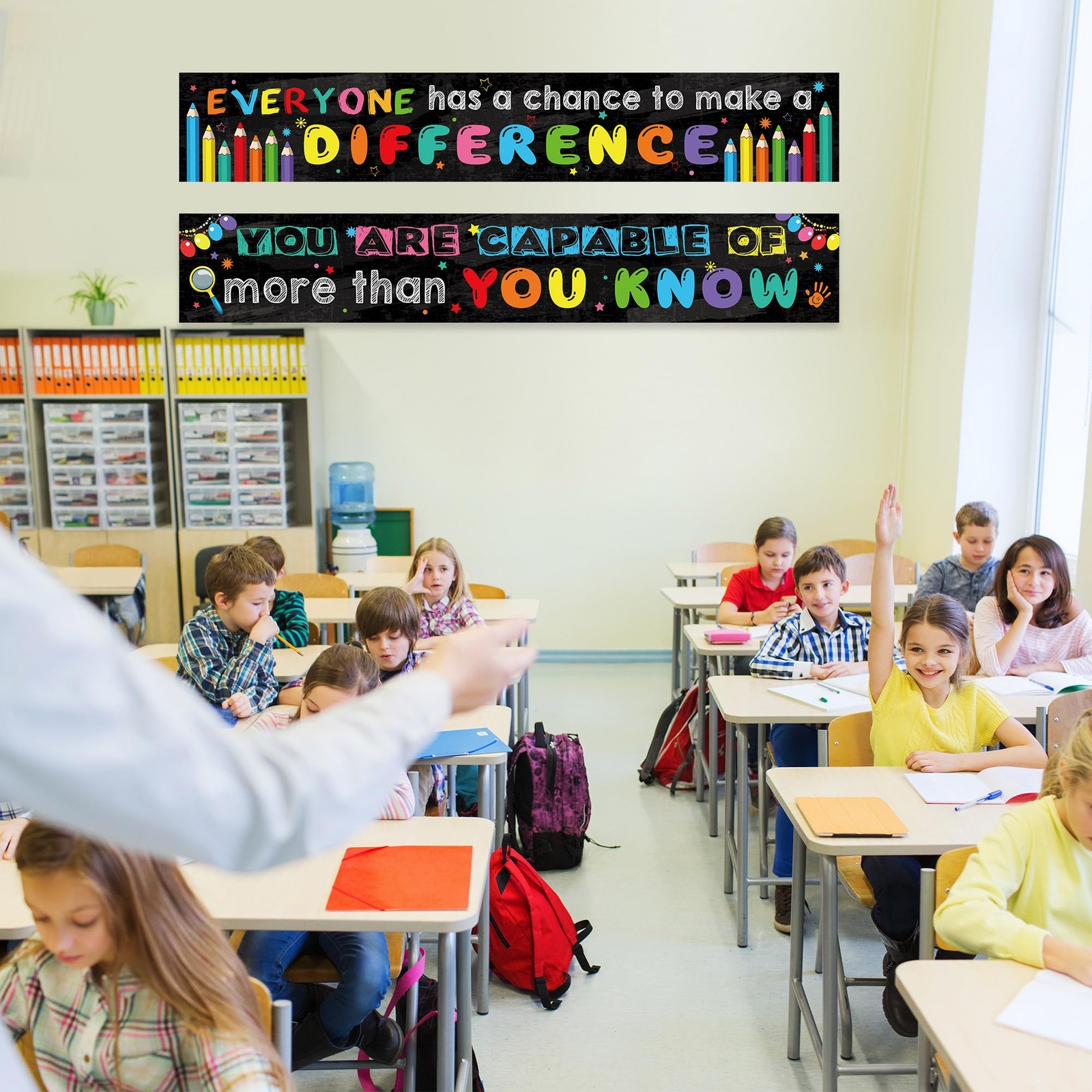 2 Pack Motivational Classroom Banner Growth Mindset Poster School Decor