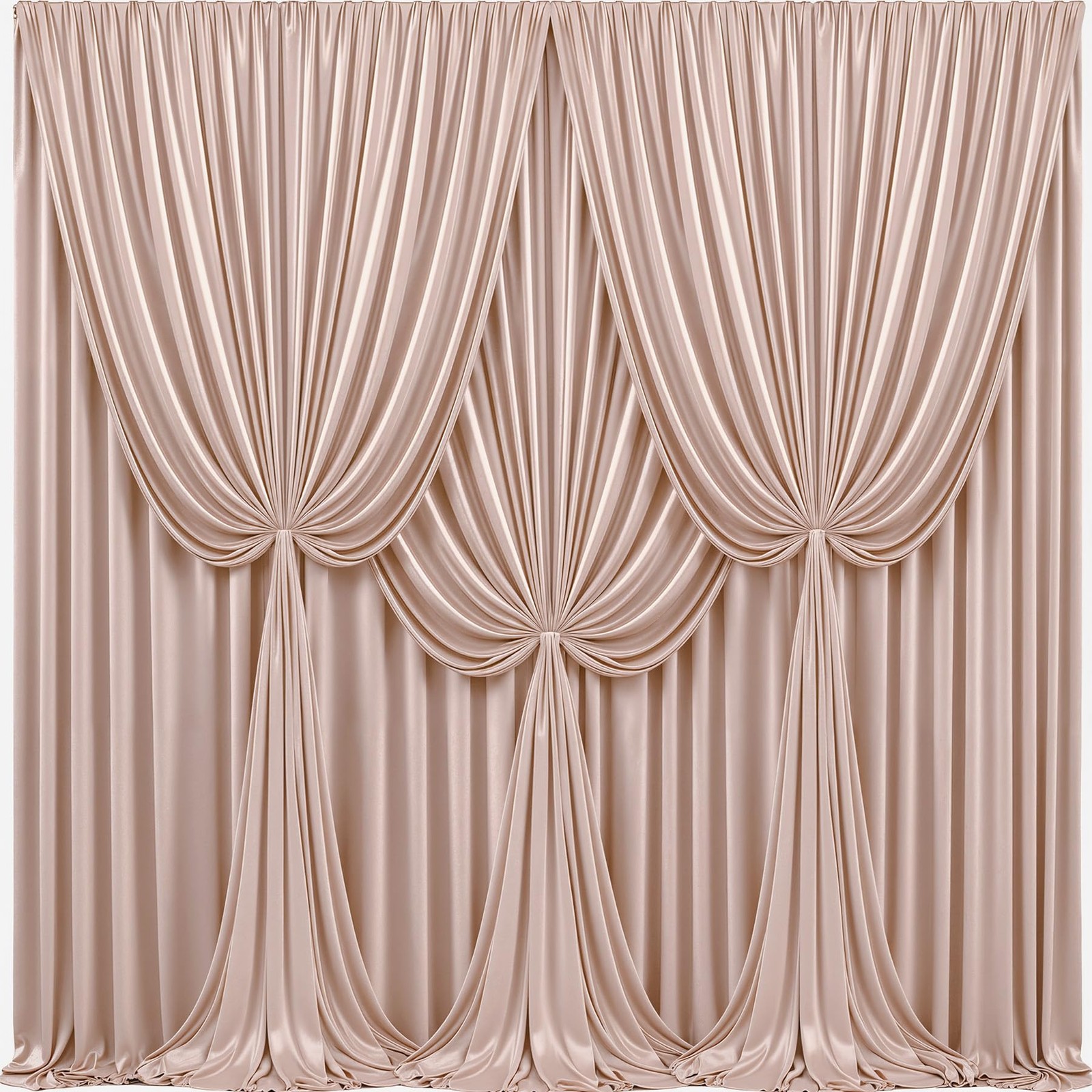 40x10FT Nude Backdrop Curtains for Wedding W4′ x H10′(10 Panels),