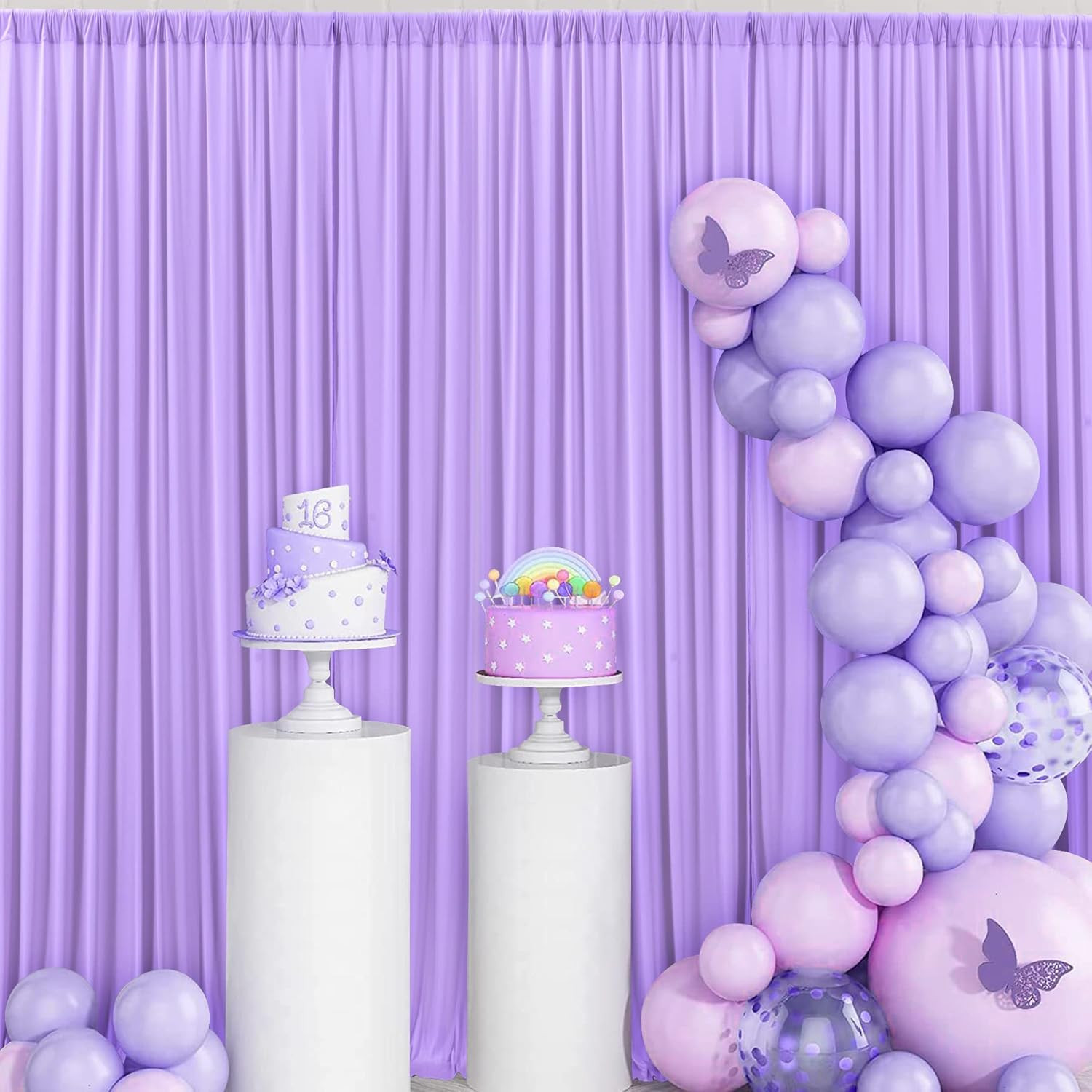 Lavender 40ft x 10ft Wrinkle-Free Backdrop Curtain for Parties & Photoshoots