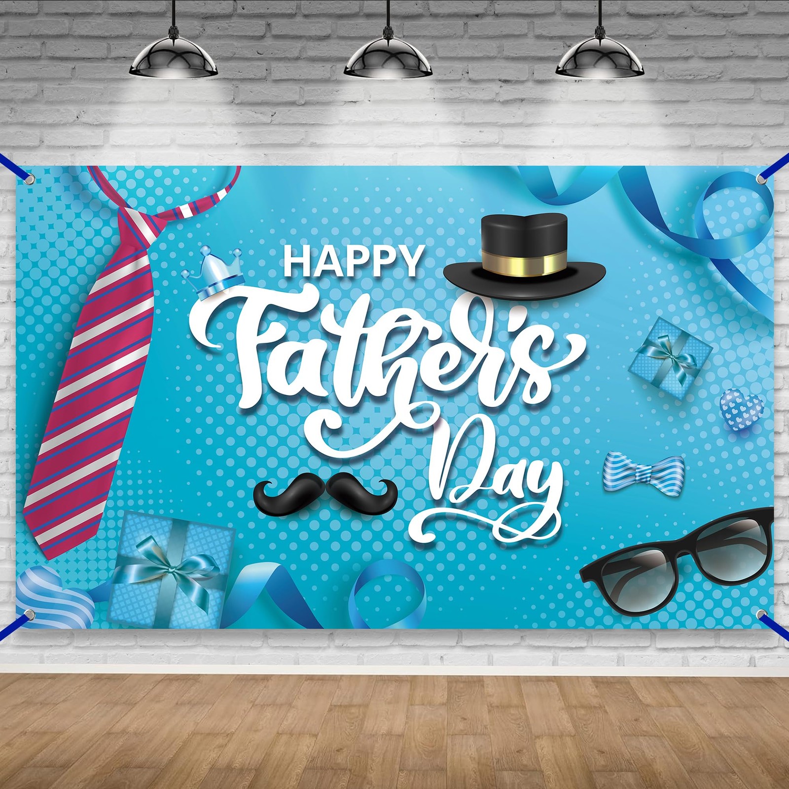 Blue Happy Fathers Day Banner – XtraLarge, 72×44 Inch | Happy Fathers Day Decora