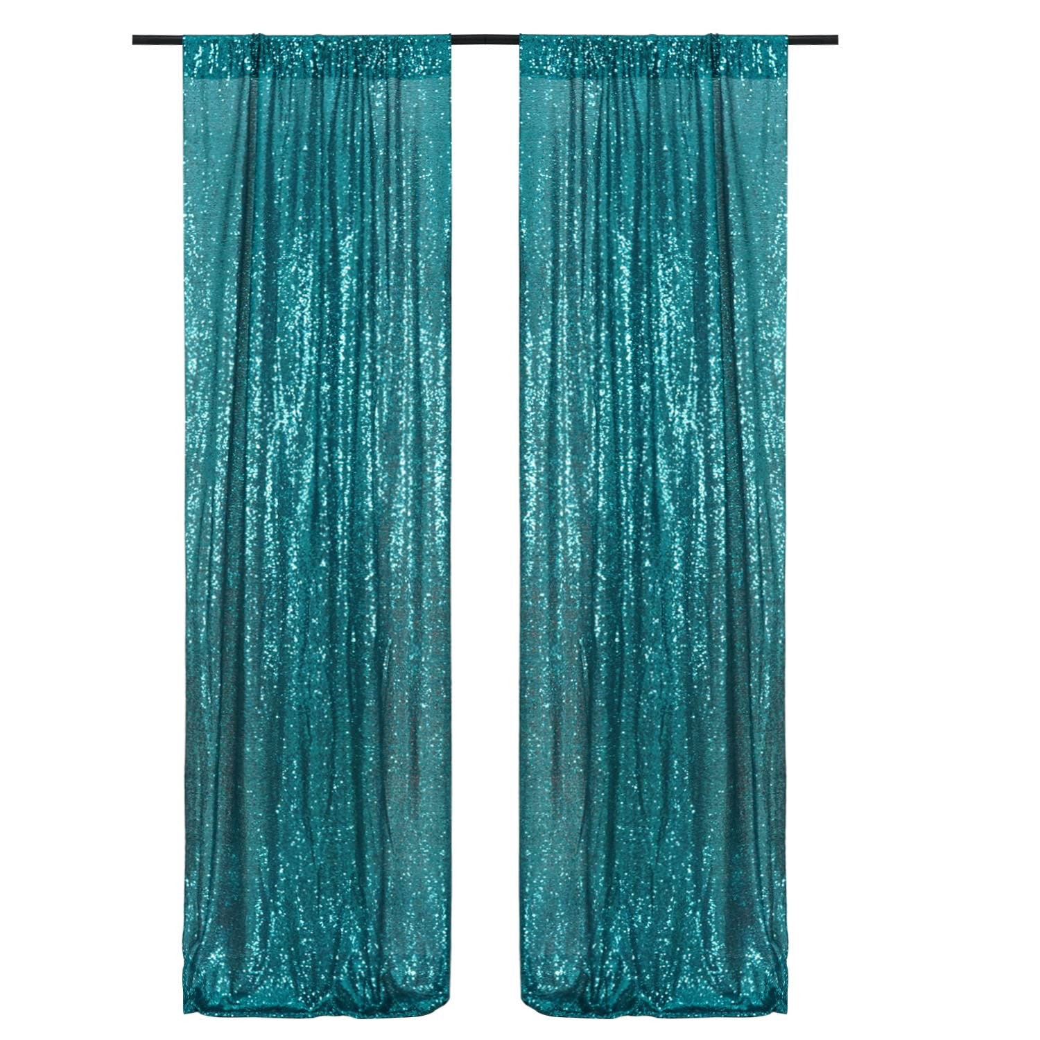 Sequin Photography Backdrop Curtains 2ft x 8ft Teal Glitter Background