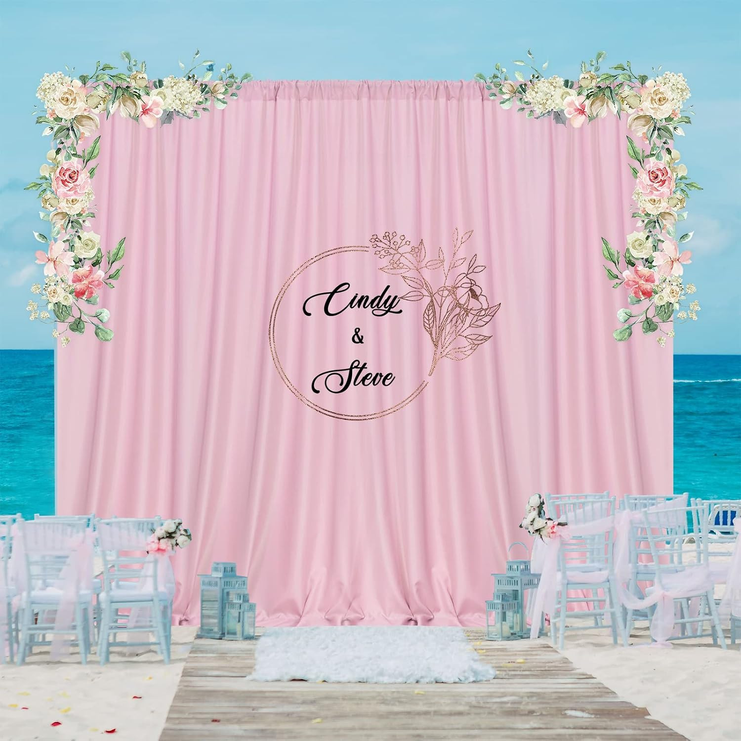 Pink Backdrop Curtain for Parties Rod Pocket Pink Curtains Photography Backdrop