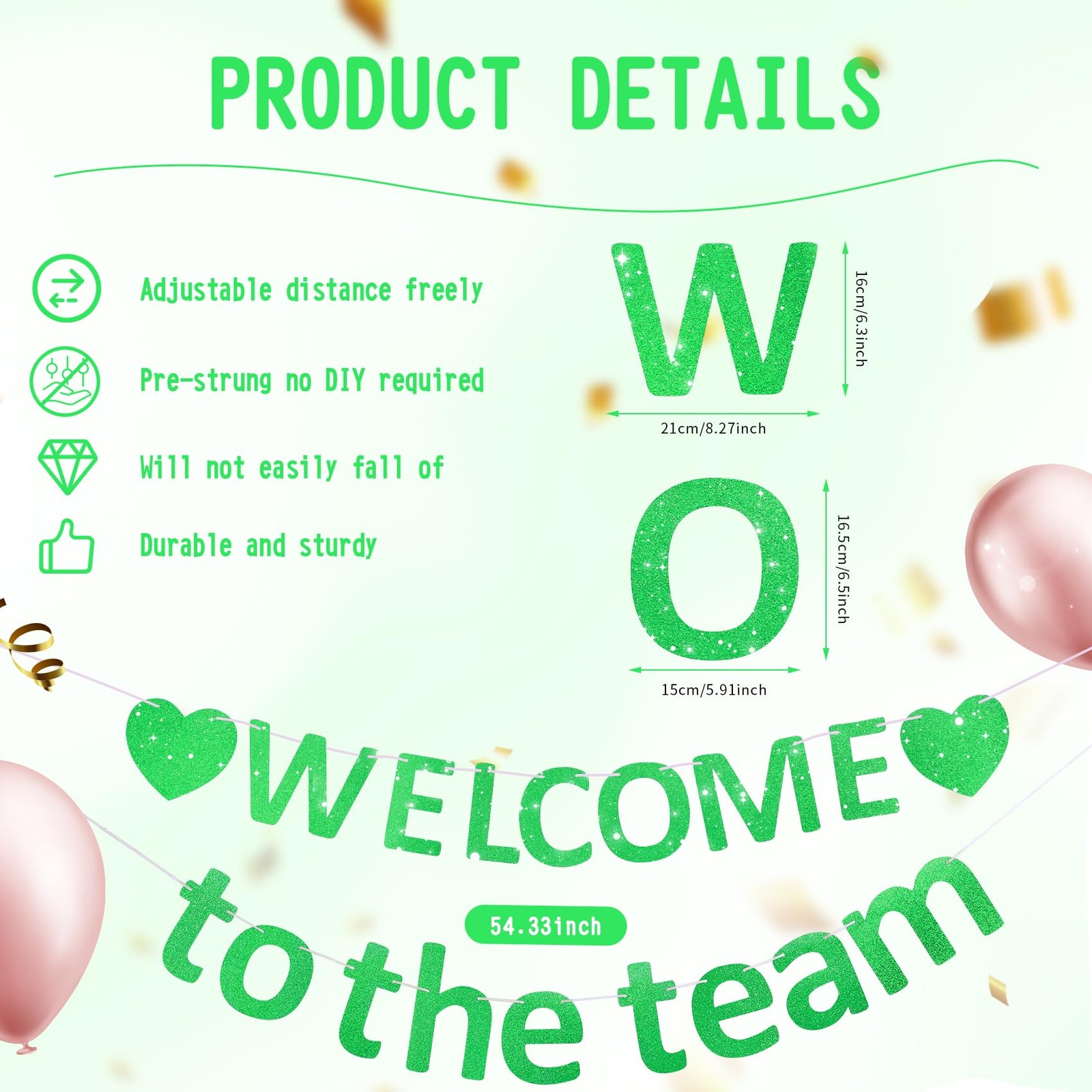 Pre-Strung Glitter Welcome to the Team Banner Welcome Banner Welcome Decorati…