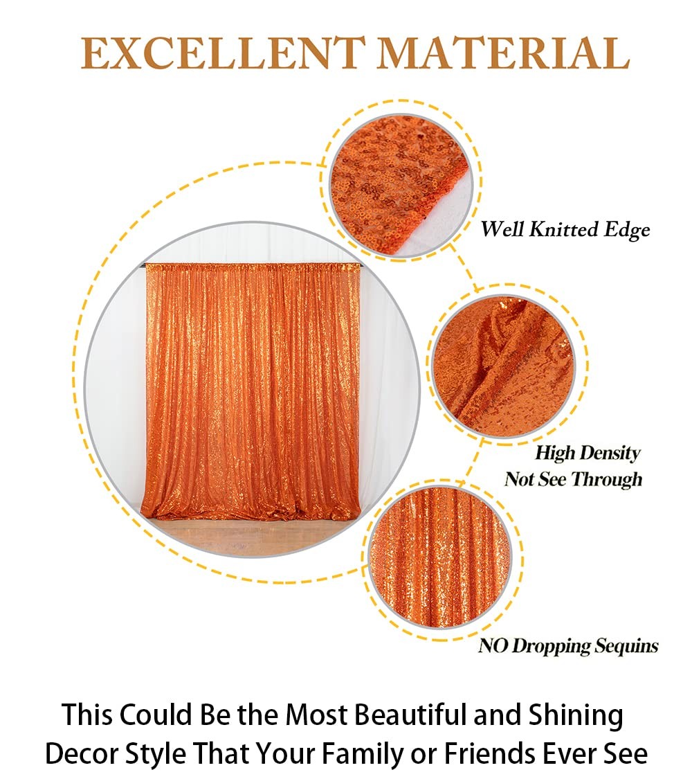 ShinyBeauty Photobooth Backdrop 4FTx7FT Orange Sequin 4FTX7FT,