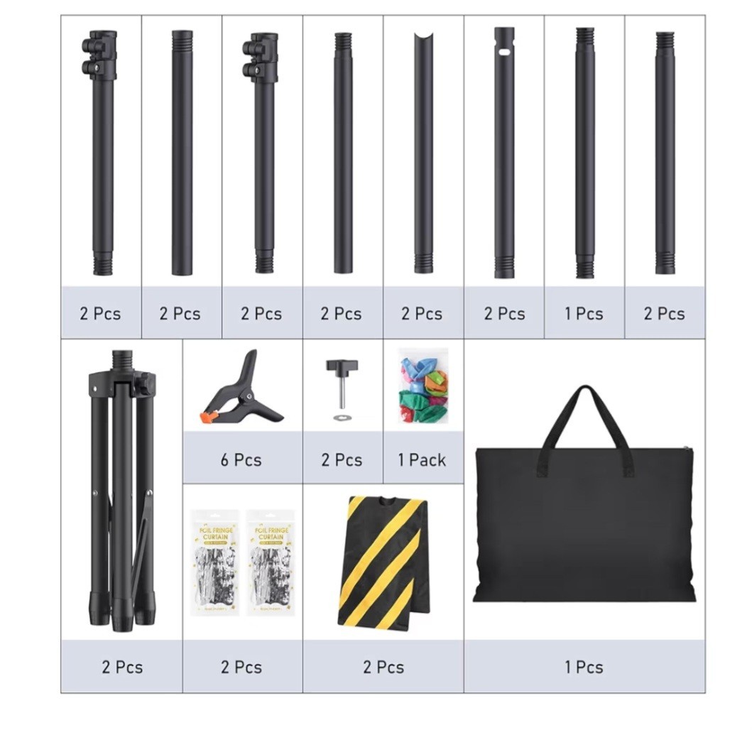 Eocnrhe Backdrop Stand Kit – 6 Widths, 10×7.5ft Adjustable Background Stand