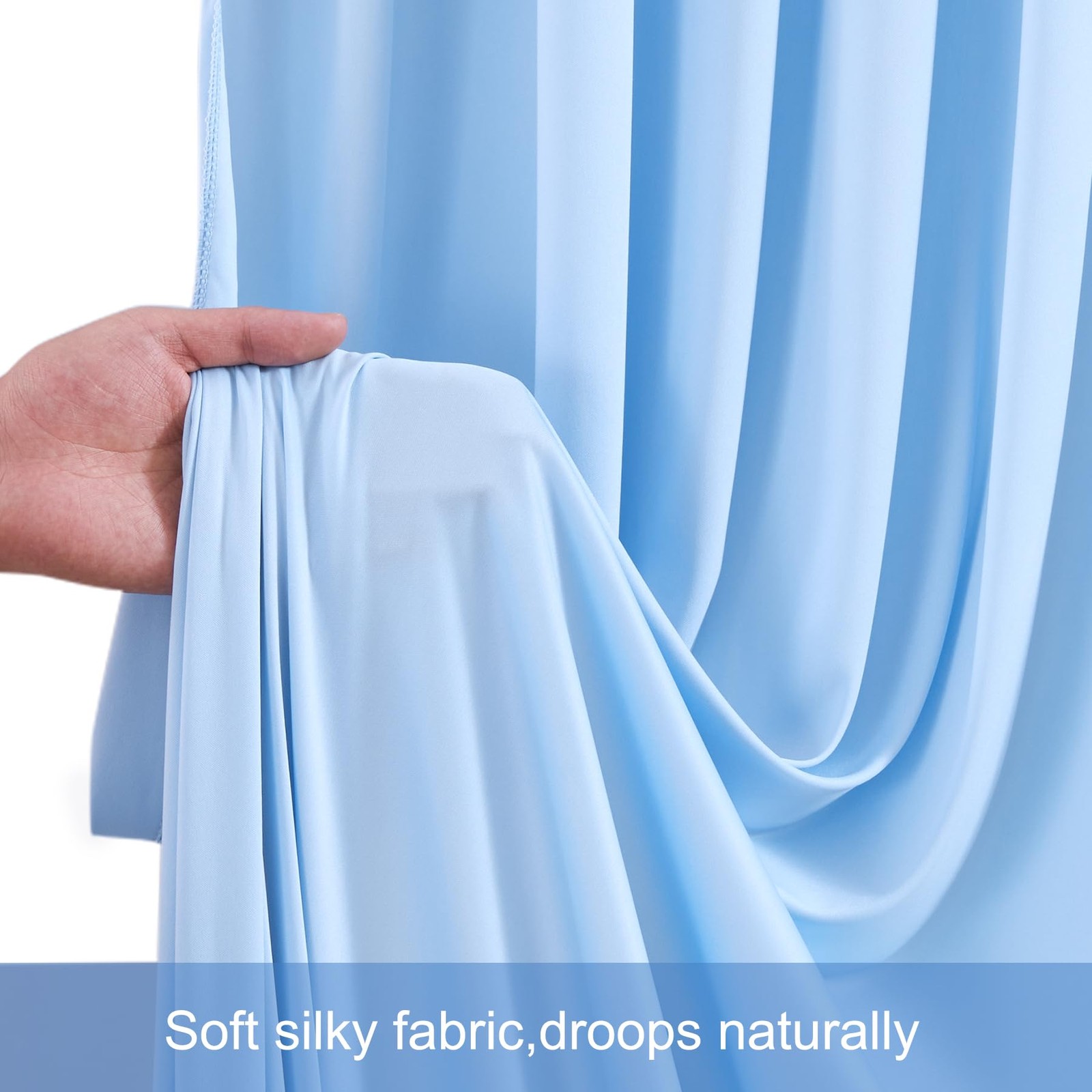 40ft x 12ft Baby Blue Backdrop 40FTx12FT (W5’xH12′, 8 Panels),