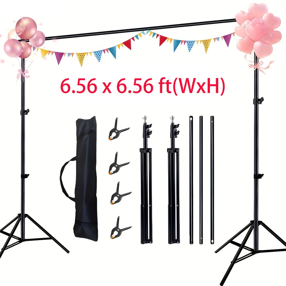 Backdrop Stand 6.56×6.56ft Photo Studio Adjustable Background Stand Support Kit