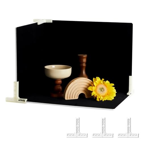 Black Velvet Photo Backdrop Boards for Product Photography, 3PCS Double Small