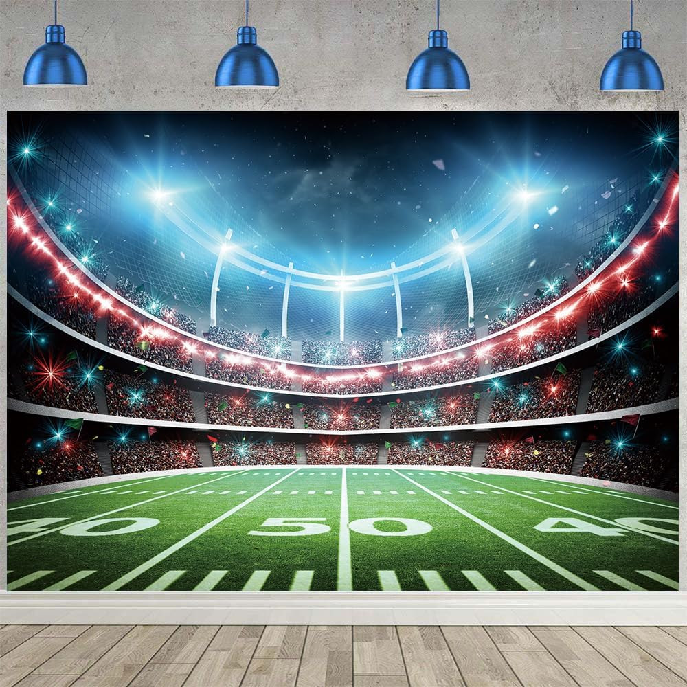 Football Field Backdrop Sports Stadium Auditorium Light Photography Background F