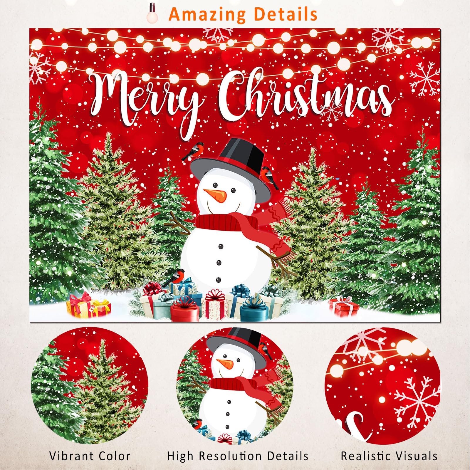 Christmas Backdrop Banner for Photography Studio Props Holiday Party Decor