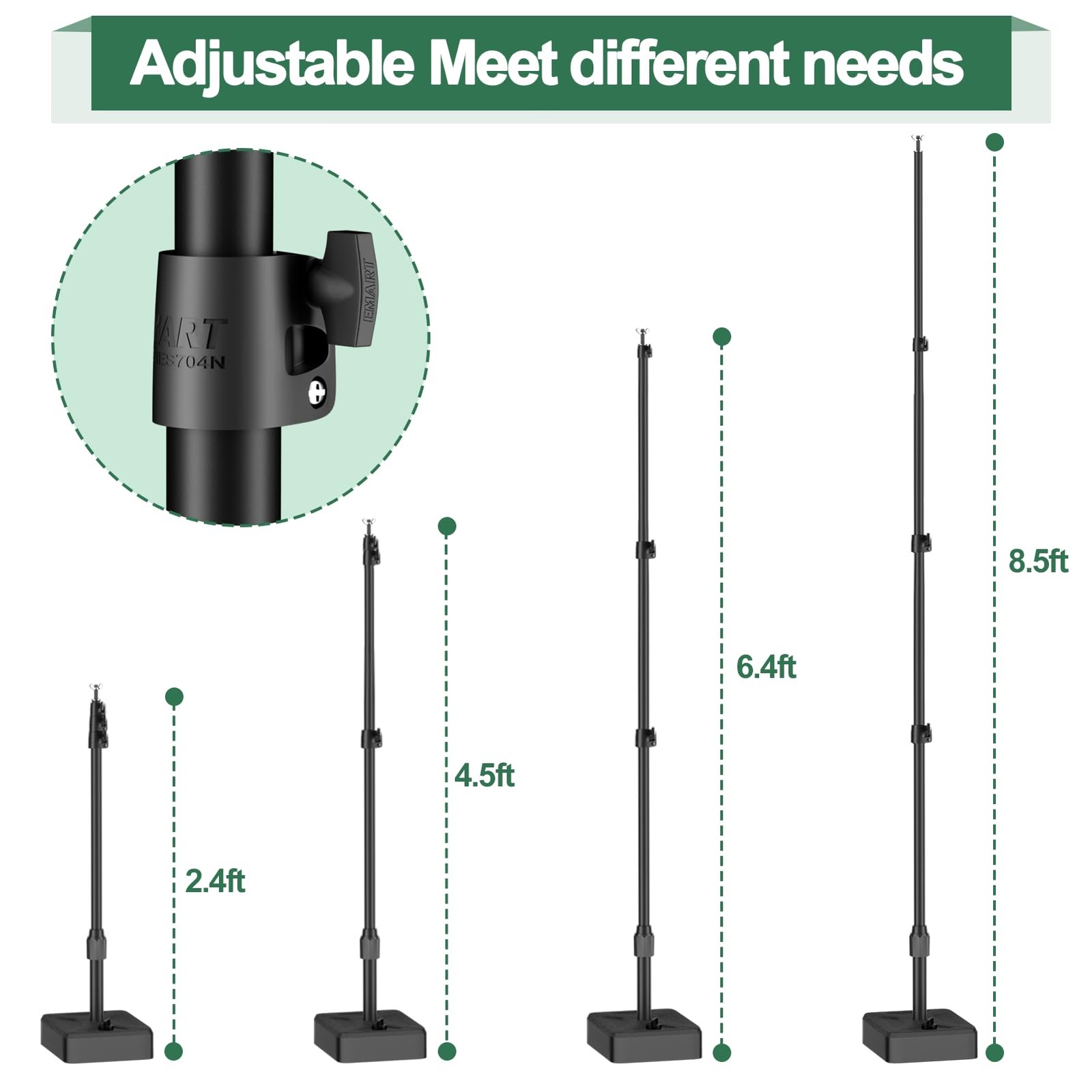 Backdrop Stand with Heavy Duty Water Tank Base 8.5x10ft Adjustable Metal Phot…