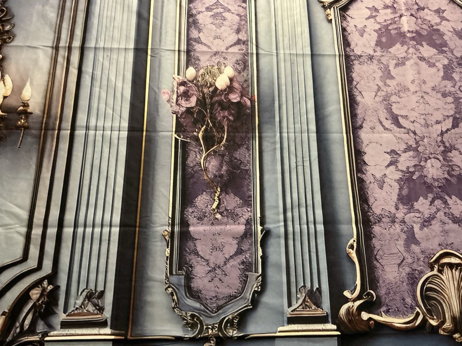Retro Dark Vintage Wall Purple Blue Printed Backdrop Designed by Kate Image 7×5’