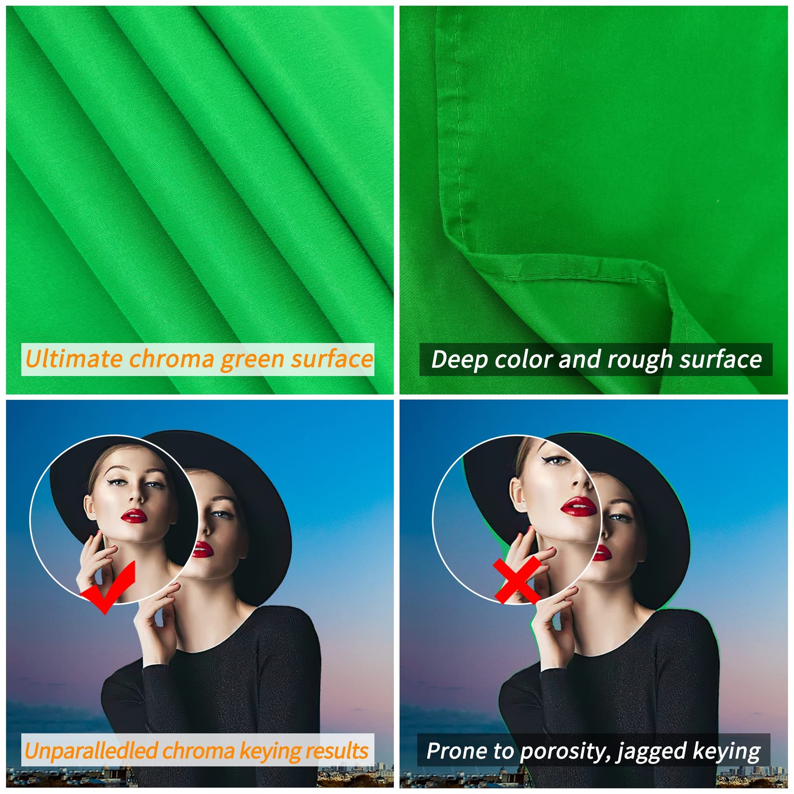 7x10Ft Green Screen Backdrop Photography Background Video Recording Photoshoot