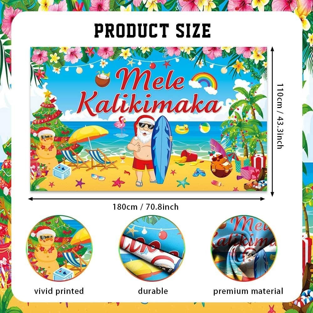 Mele Kalikimaka Backdrop Hawaiian Christmas Photography Background Aloha Tropica