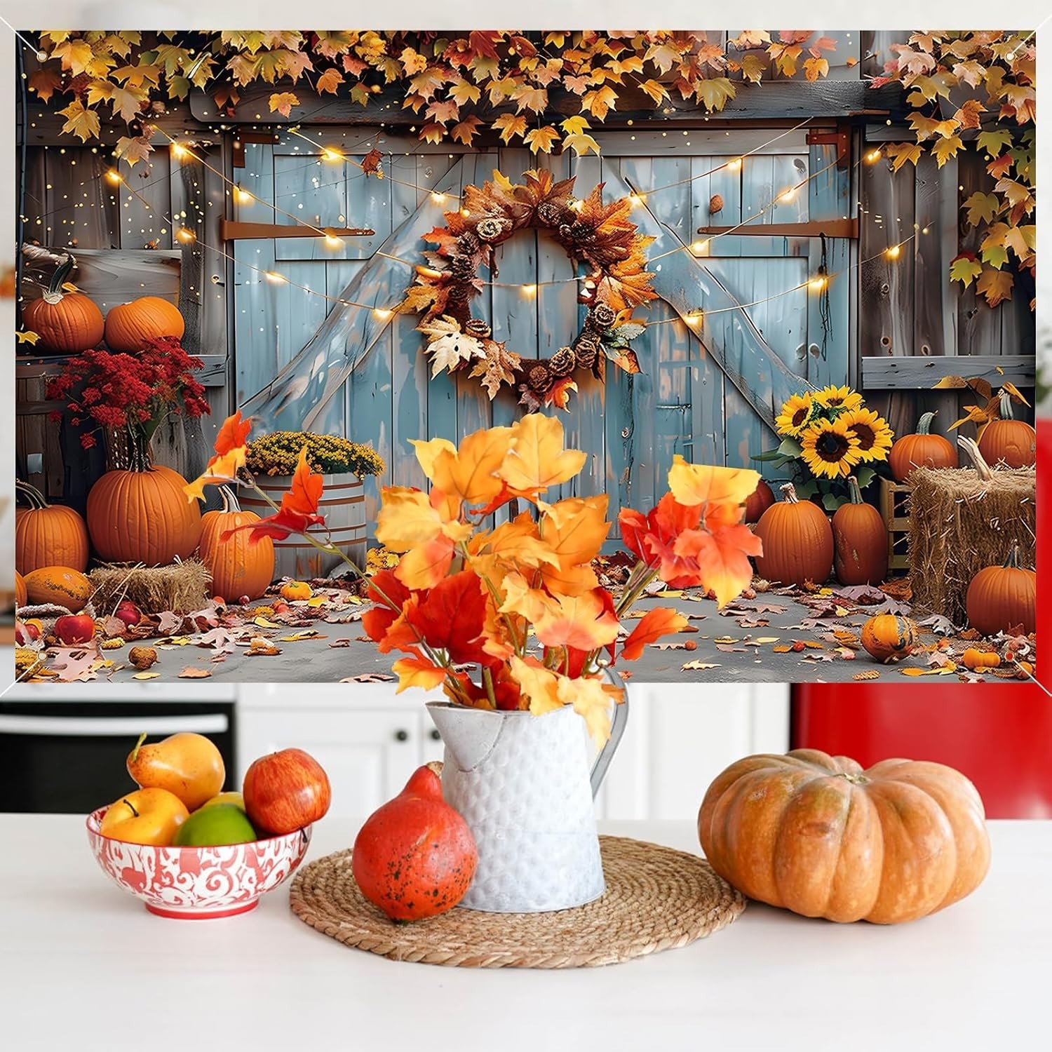 Fall Photography Backdrop Autumn Pumpkin Harvest M As Shown in The Picture