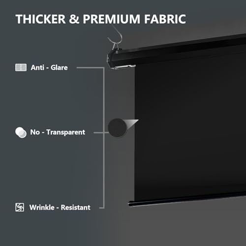 Motorized Pull Down Screen Backdrop – 59.8″ x Standard(59.8 x 86.6in) Black