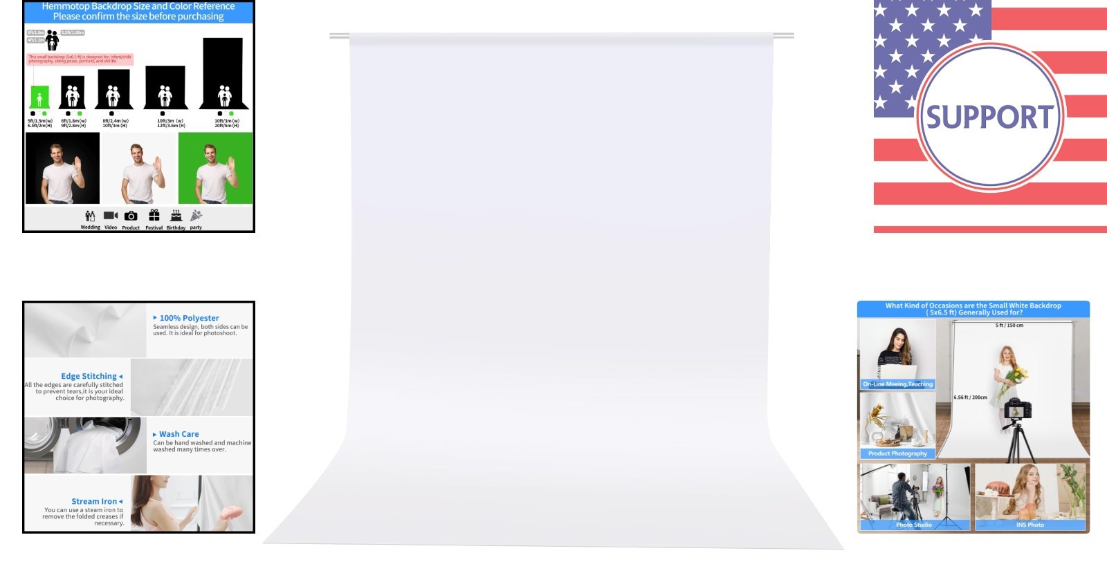 High-Quality Seamless White Backdrop 150×200 cm for Versatile Photography