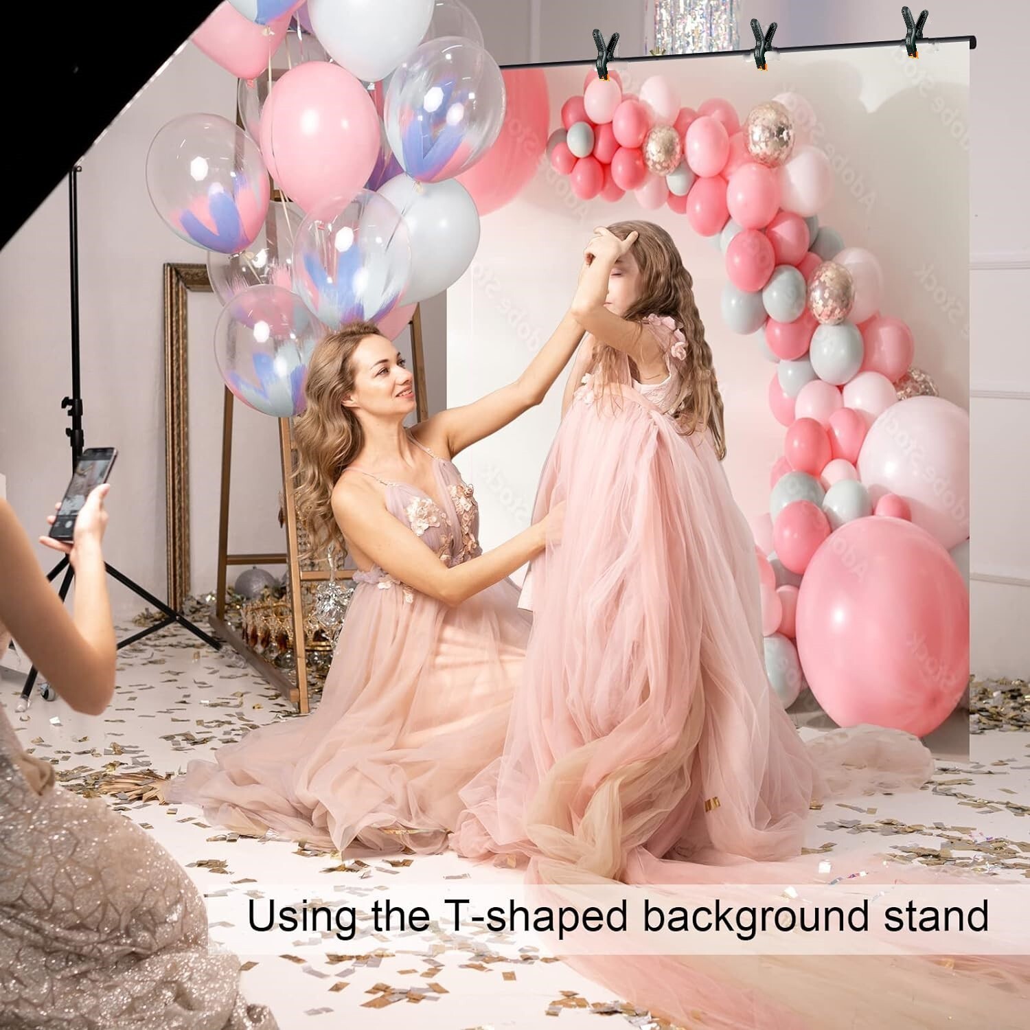 LINCO Photo T-Shape Backdrop Stand Background Backdrops Support Kit – 4197T