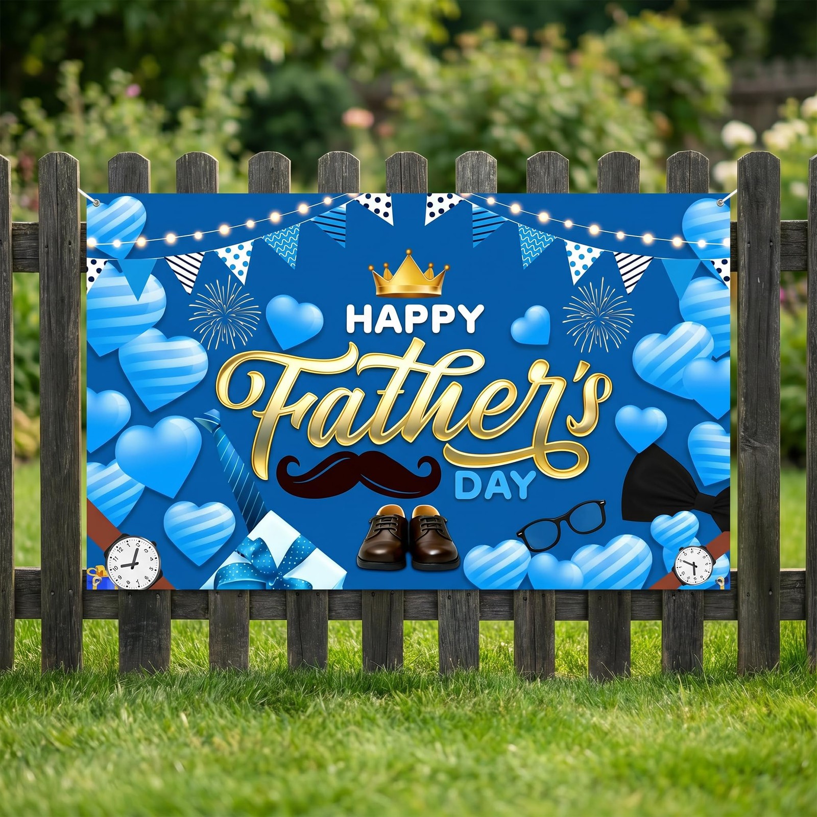 Happy Fathers Day Banner Decorations Extra Large 70.8×43.3in Waterproof Best …