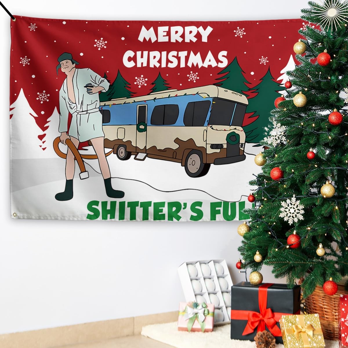 Griswold Family Cousin Eddie Christmas Banner – Funny Xmas Decor for Home Party