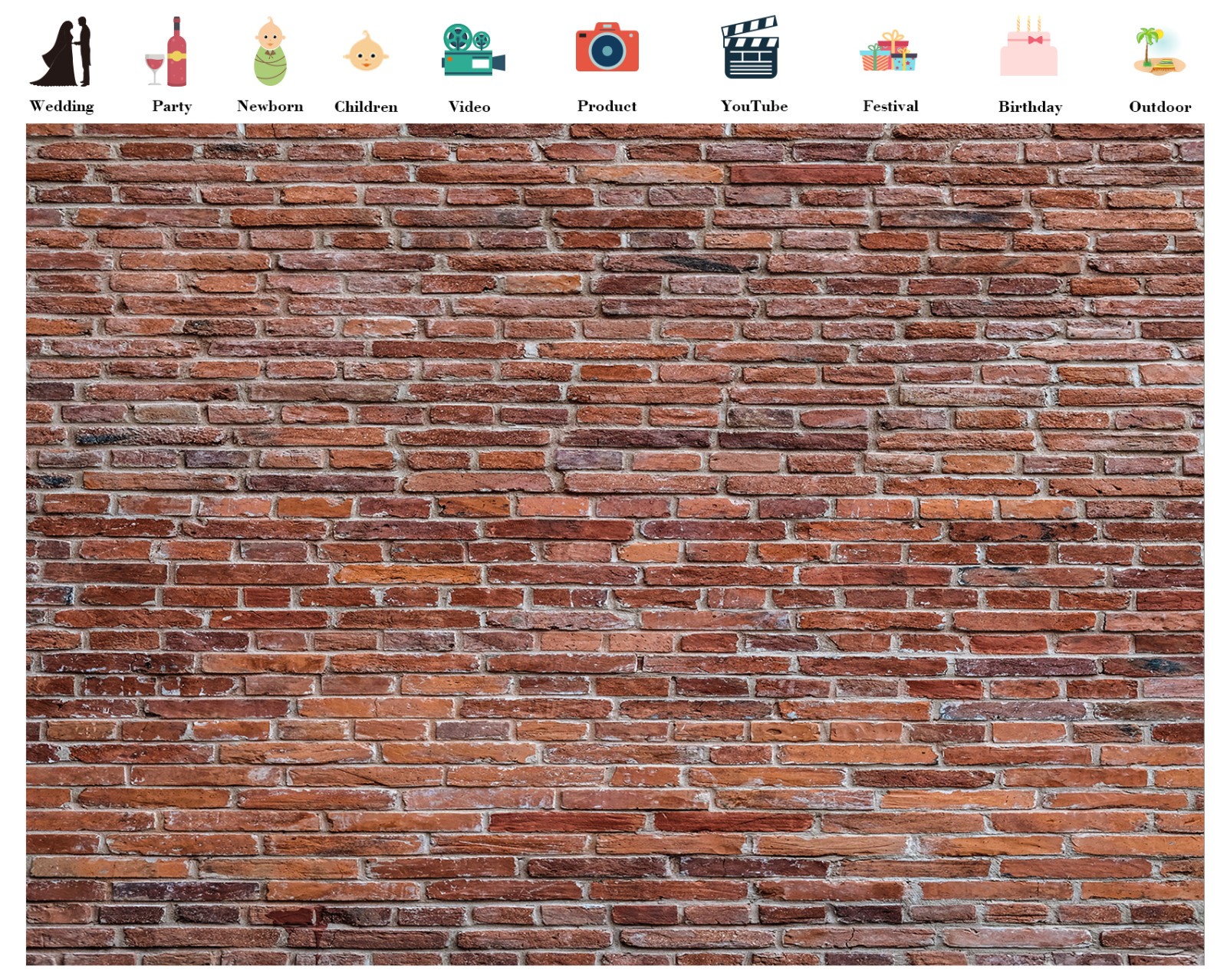 10x8ft Western Rustic Vintage Red Brick Wall Photography Background Studio Props