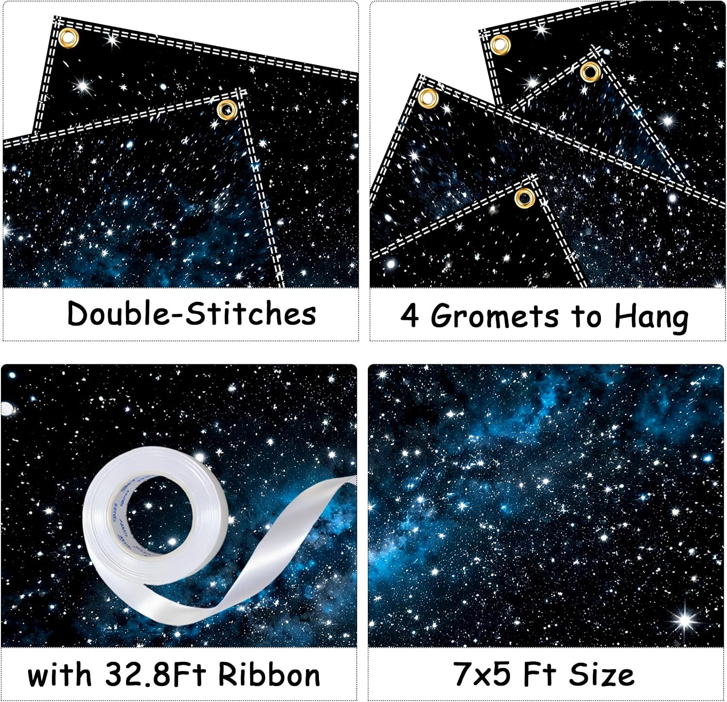 7X5Ft Space Backdrop Starry Night Sky Backdrop Polyester Universe Space Star