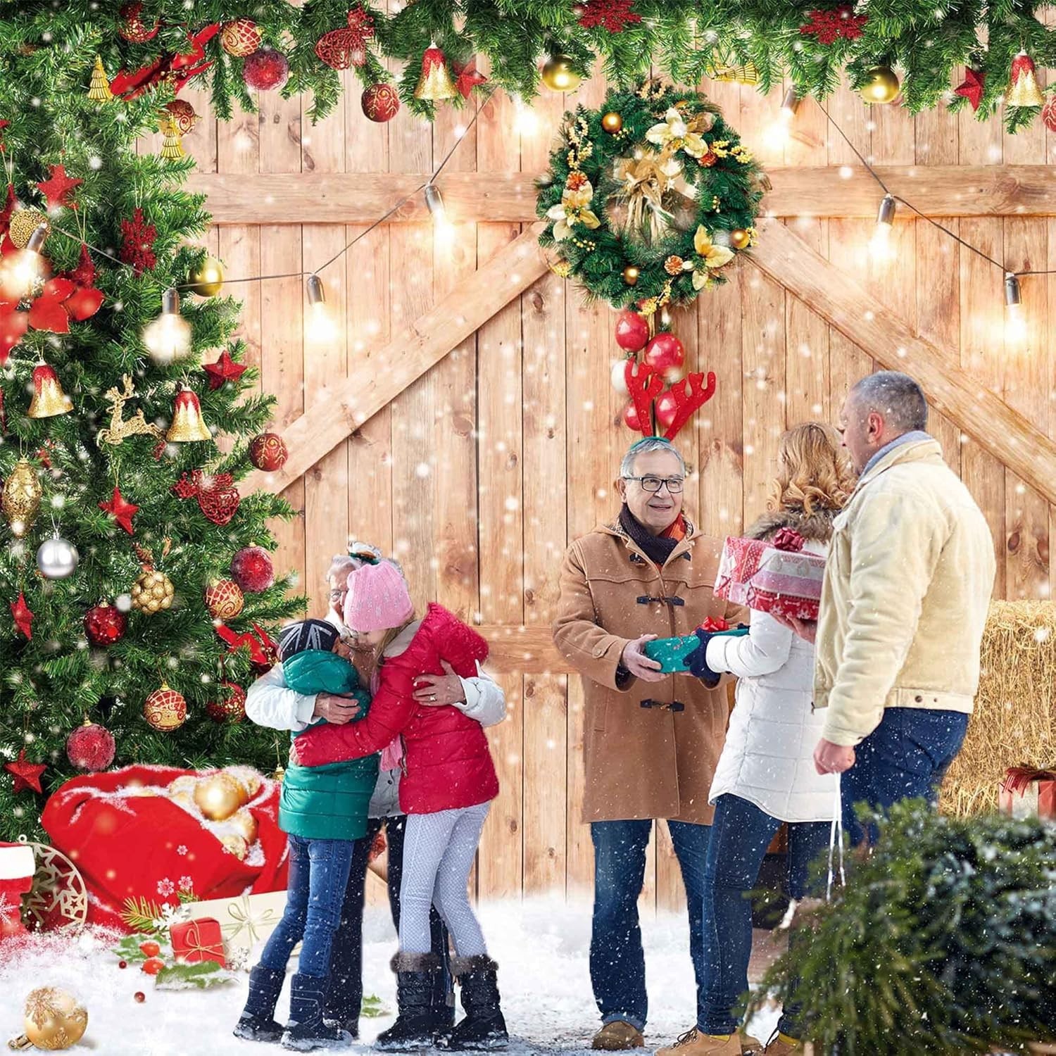 Vibrant 10ft x 8ft Christmas Backdrop – Perfect for Capturing Holiday Memories