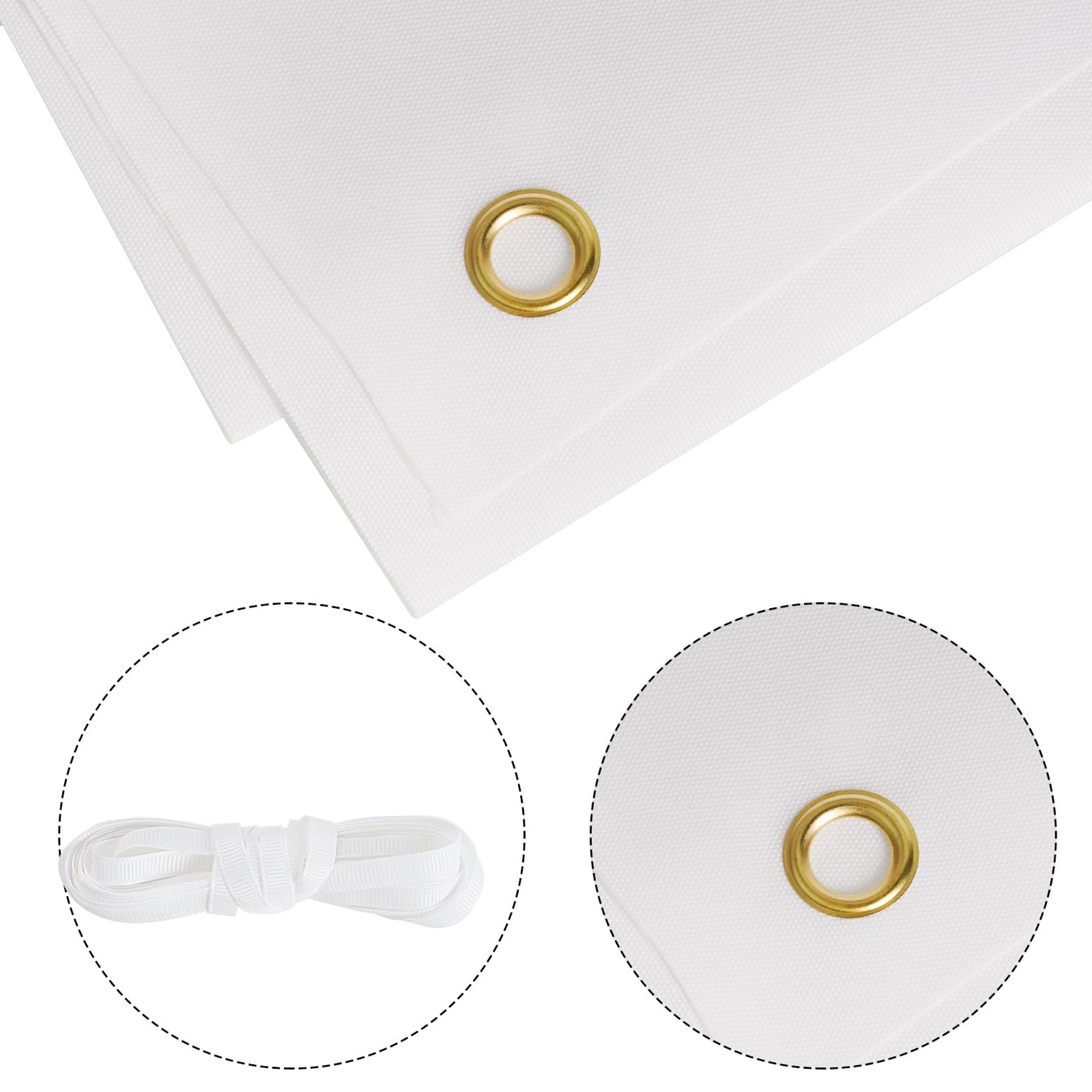 2 Pack Large Blank Banners, 2 x 6 Feet Polyester Oxford Cloth White Banner wi…