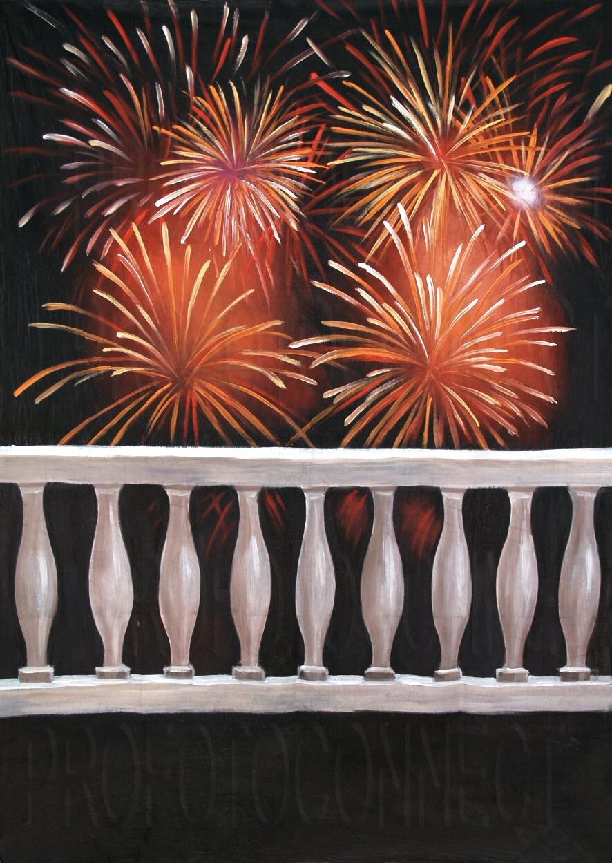 10*20 Ft Muslin 100% Hand Painted Photo Prom New Year Fire works Backdrop 79-009