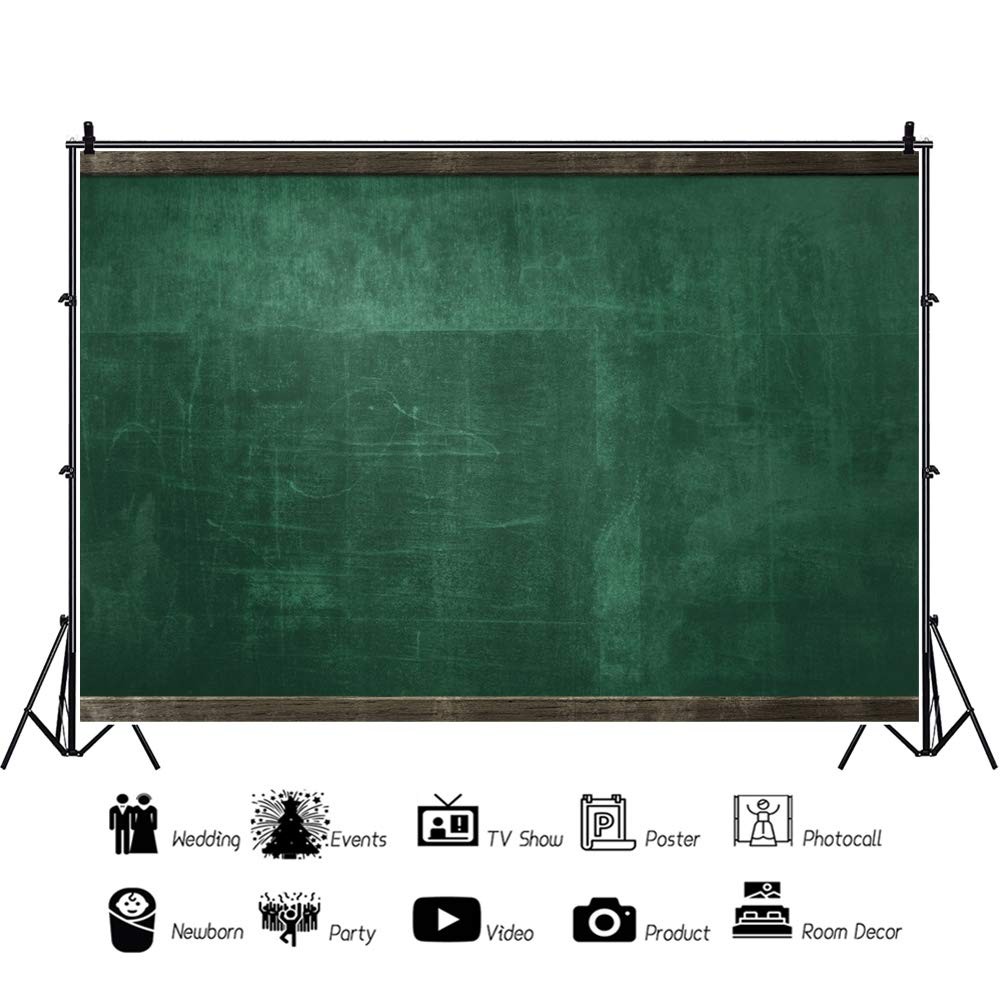 7×5 Ft Blackboard Chalkboard Green Backdrop New Term School Season Photo Prop
