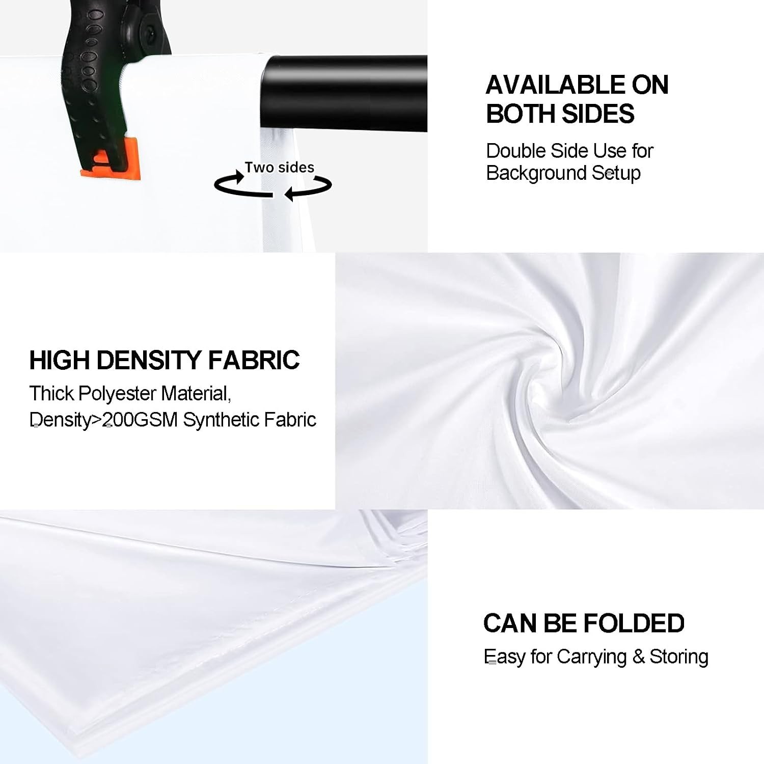 5X 6.5 Ft White Backdrop Photography, White Screen Photo Booth Backdrop for P…