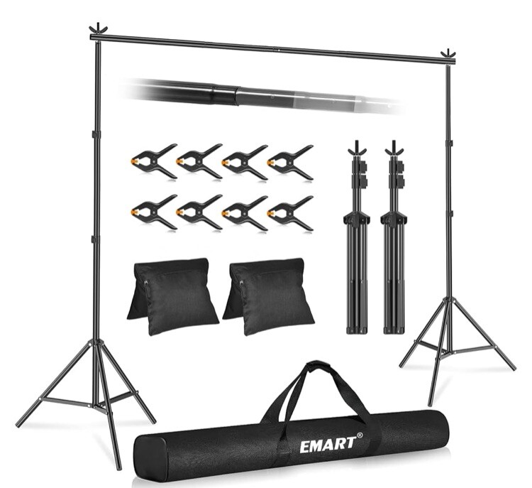 New Emart Backdrop Stand 10x7ft(WxH) Photo Studio Adjustable Background Stand