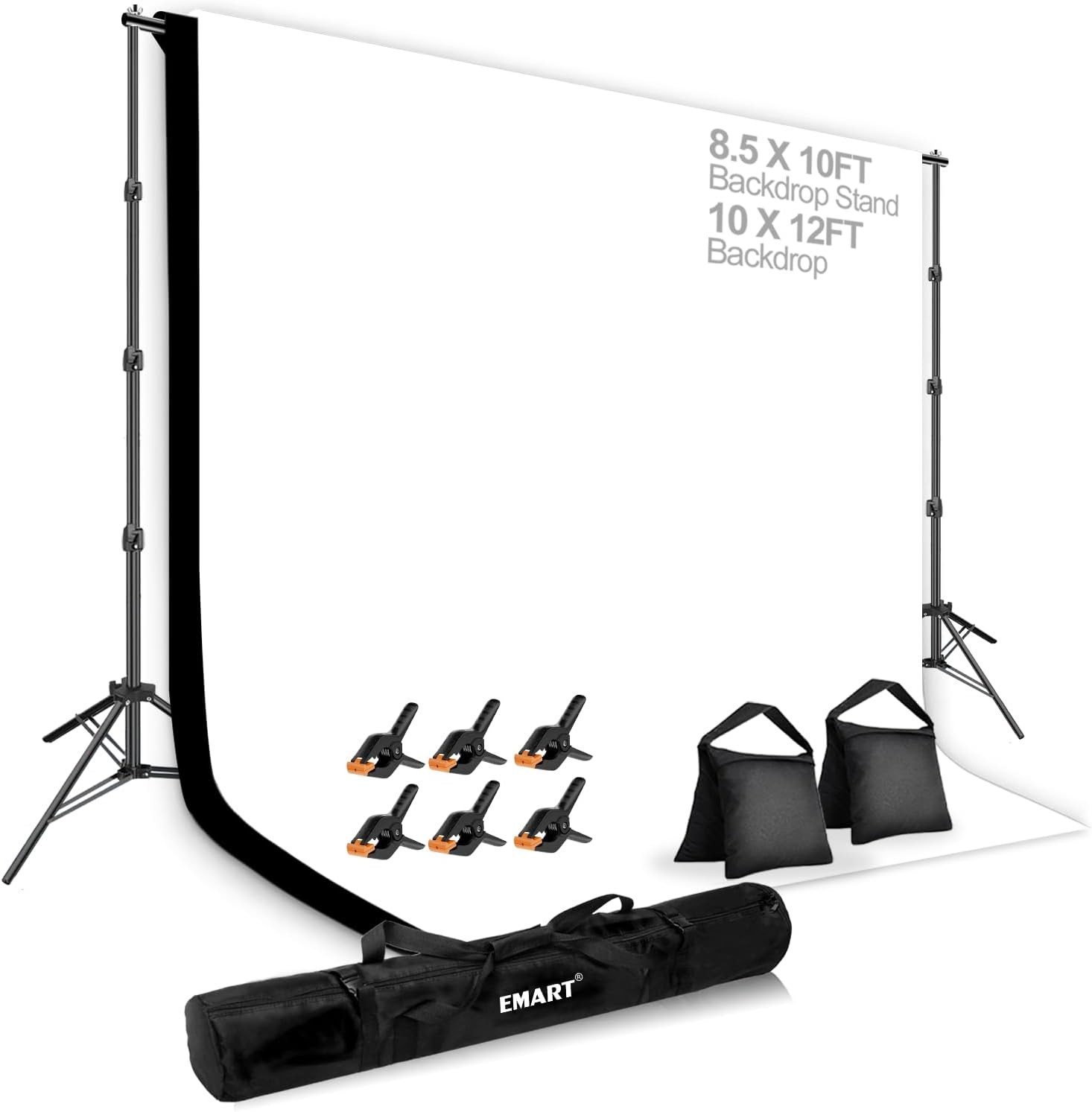 8.5 X 10Ft Background Support System,Professional Photo Backdrop Stand Kit with