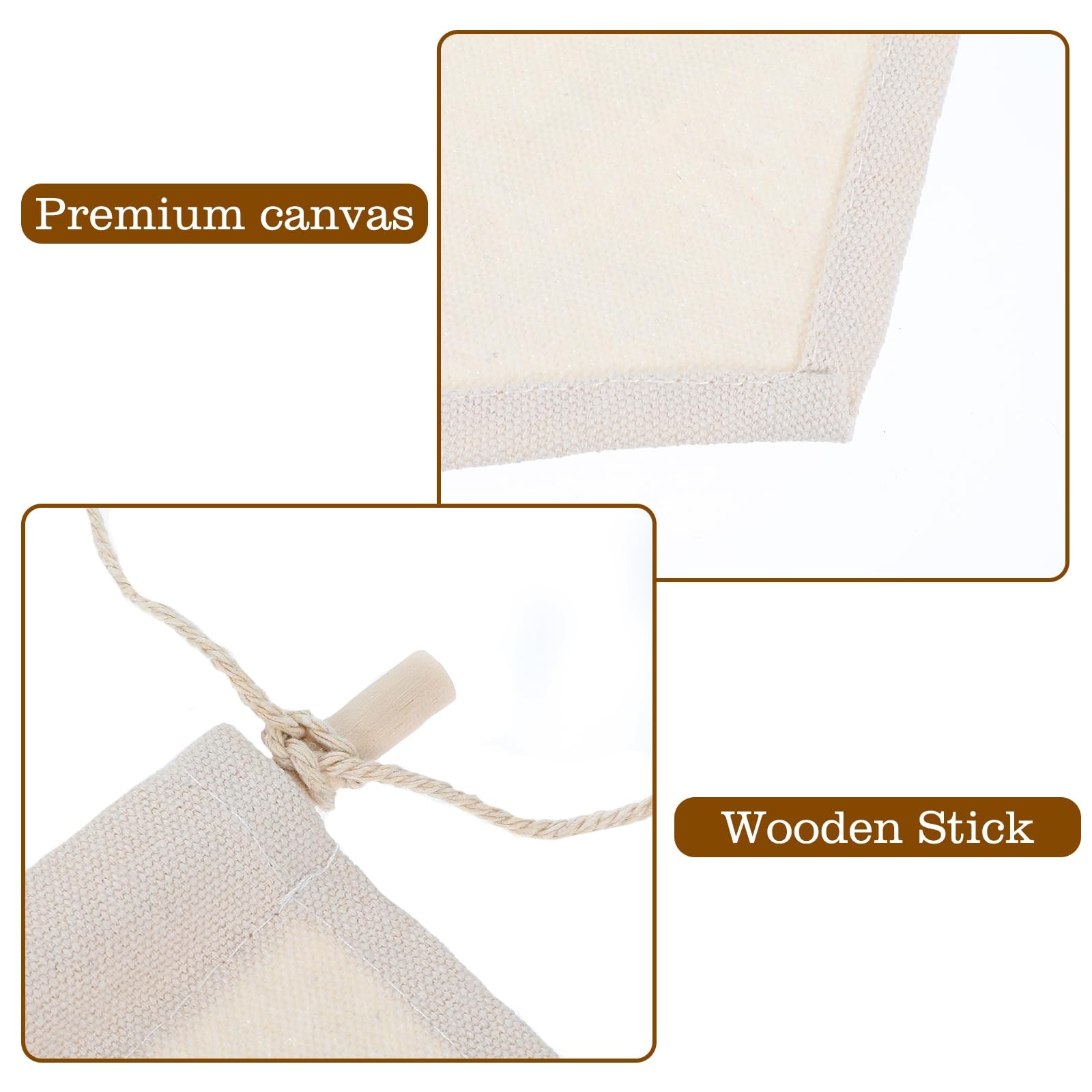 6PCS Canvas Banner Blank, Canvas Banners with Wooden Dowel, Enamel Pin Wall D…