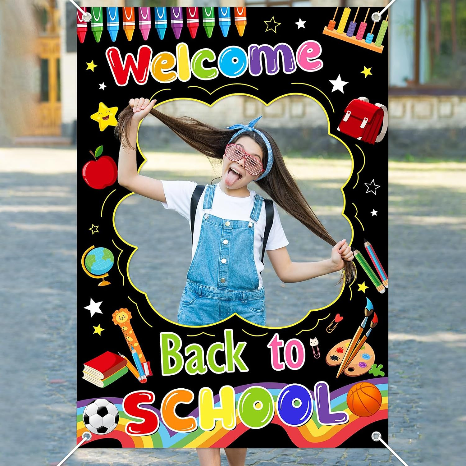 Welcome Back to School Backdrop Back to School Decorations | 4X6Ft, Fabric Cutou