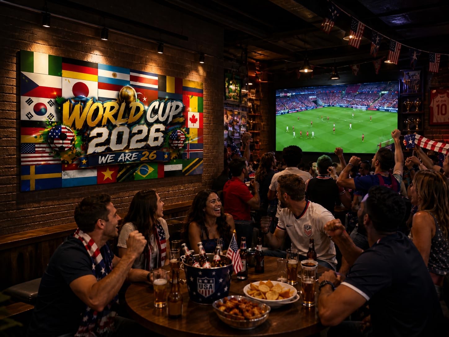 2026 World Football Cup 71×43 Inch Backdrop, Extra Large Soccer Festival Back…