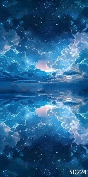 10’x20’CP Evening Sky Cloudy Scenic Microfiber Fabric background backdrop SD224