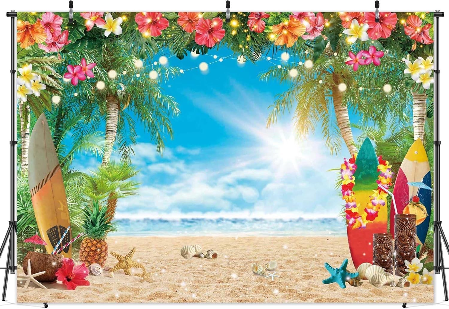 Durable 7x5FT Tropical Photography Background for Memorable Summer Events