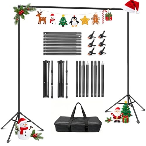 Backdrop Stand 10x7ft(WxH)- 7 Widths Photo Studio Adjustable Background Stand