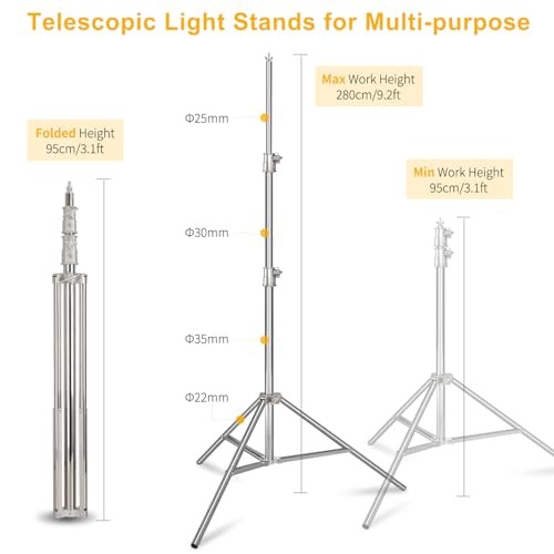Stainless Steel Backdrop Stand Heavy Duty, Adjustable Backdrop 9.2 x 10 Ft
