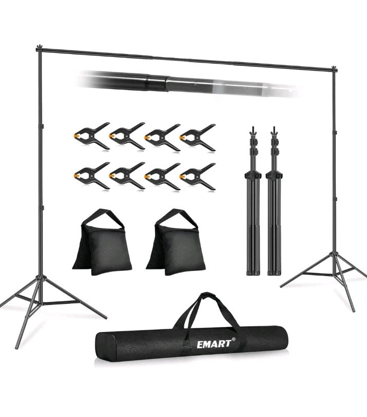 New Emart Backdrop Stand 10x7ft(WxH) Photo Studio Adjustable Background Stand