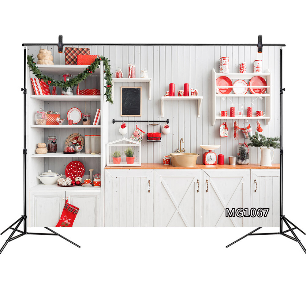 Home Kitchen Christmas Decor Backdrop Photo Background Photography Studio Props