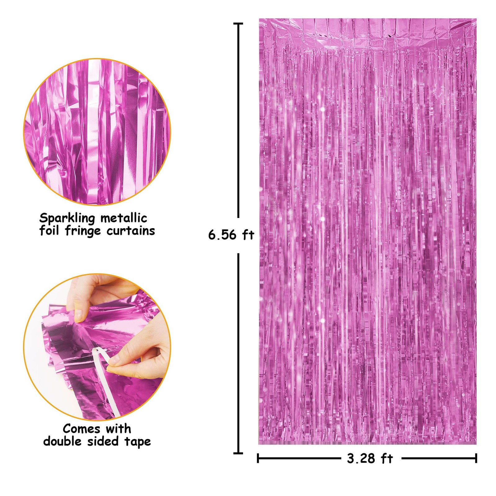 1 PC 3.28 x 6.56 Ft Metallic Foil Fringe Curtains Streamer Photo Backdrop
