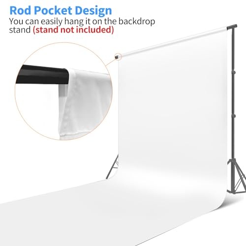 Photo Backdrop, 10×20 ft Screen for Photography, Seamless 10x20ft White