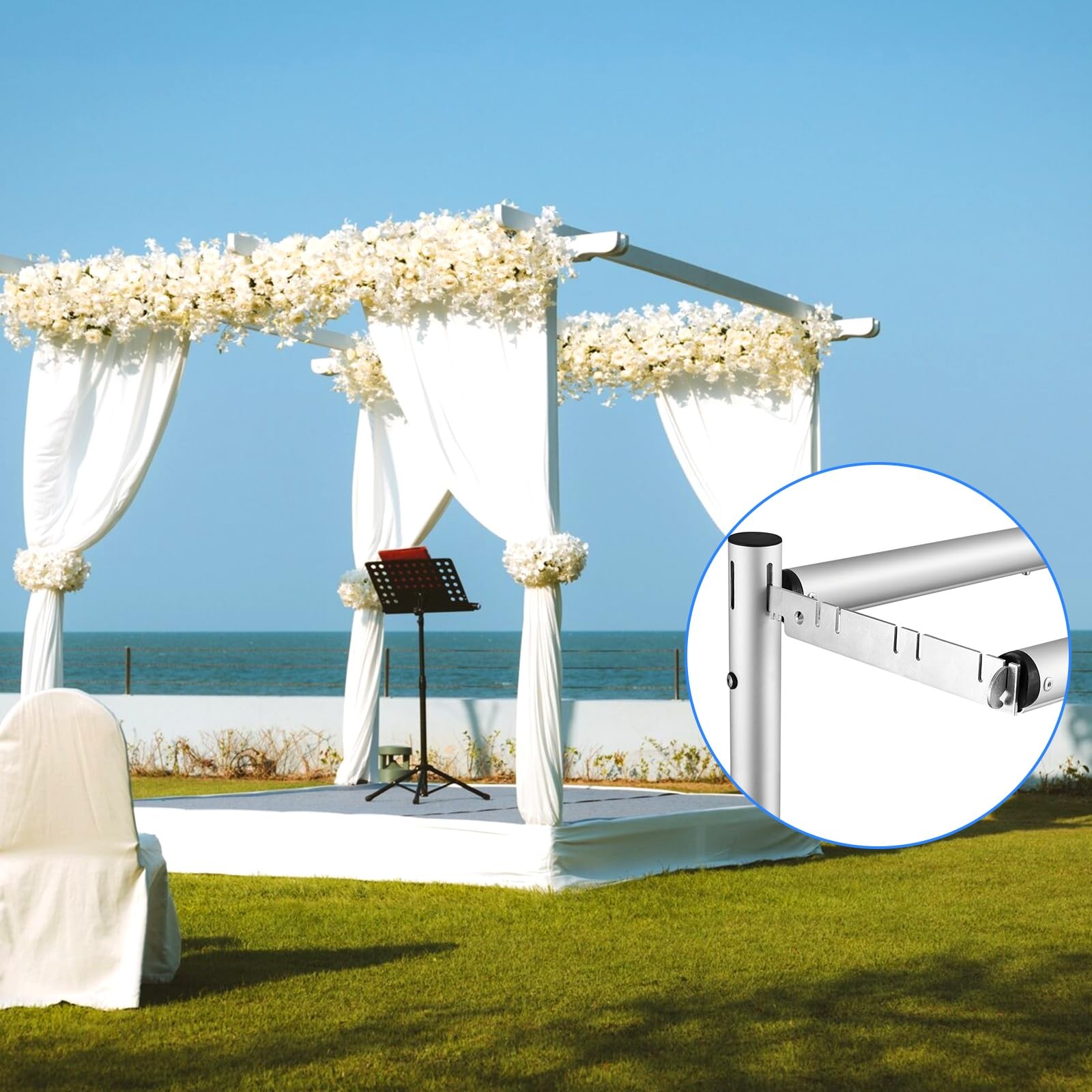 4 PCS 9Inch Double Crossbar Valance Hangers Steel Backdrop Hook Drape Stand