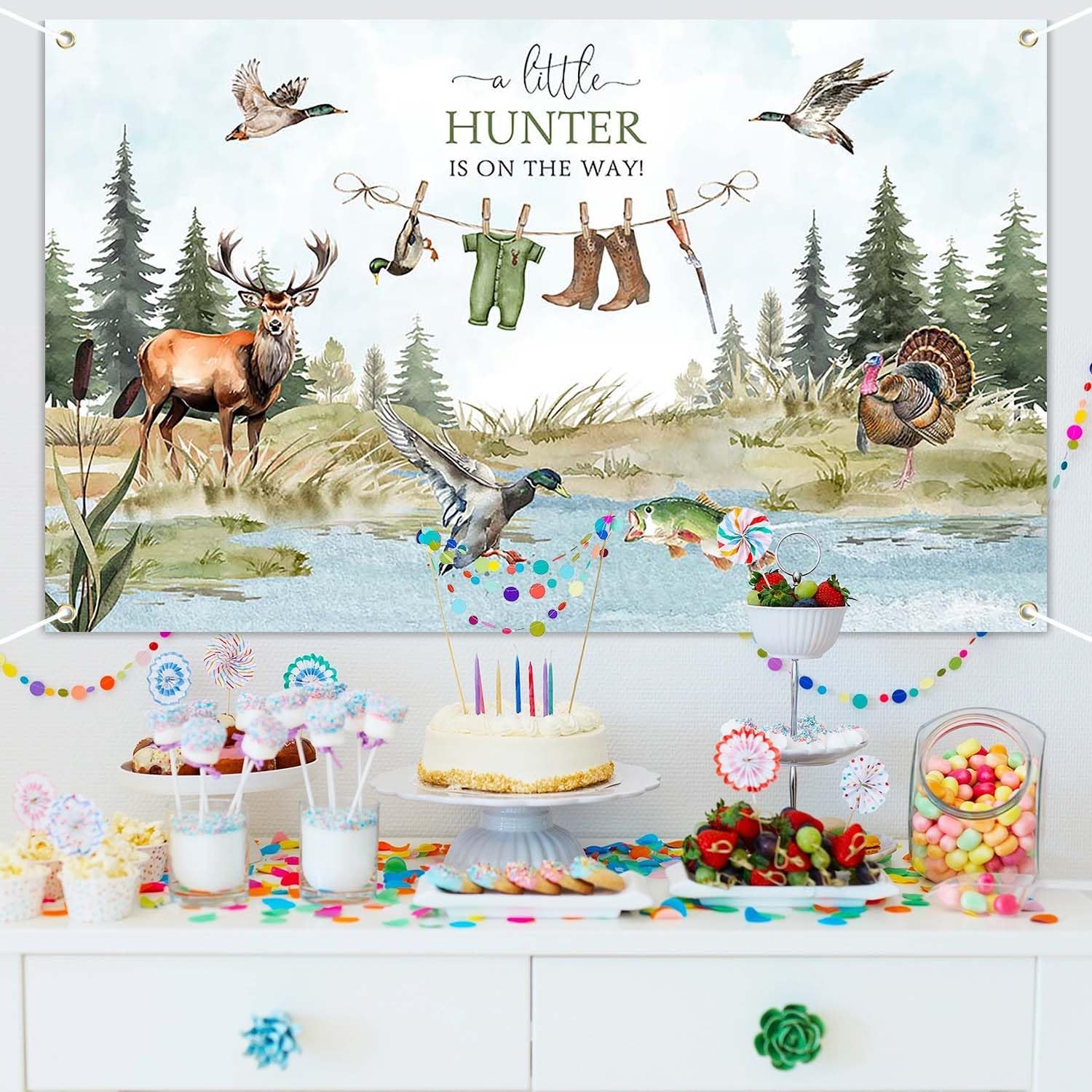 Duck Hunting Baby Shower Banner Mallard Duck Hunter Clothes Baby Shower Photo…